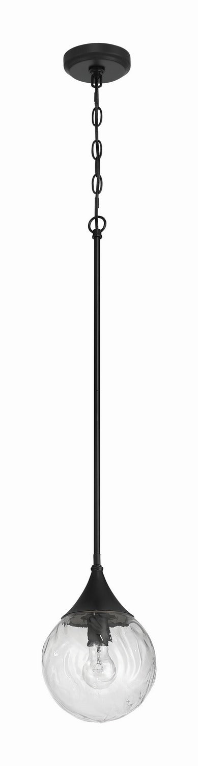 Reflection One Light Mini Pendant in Flat Black