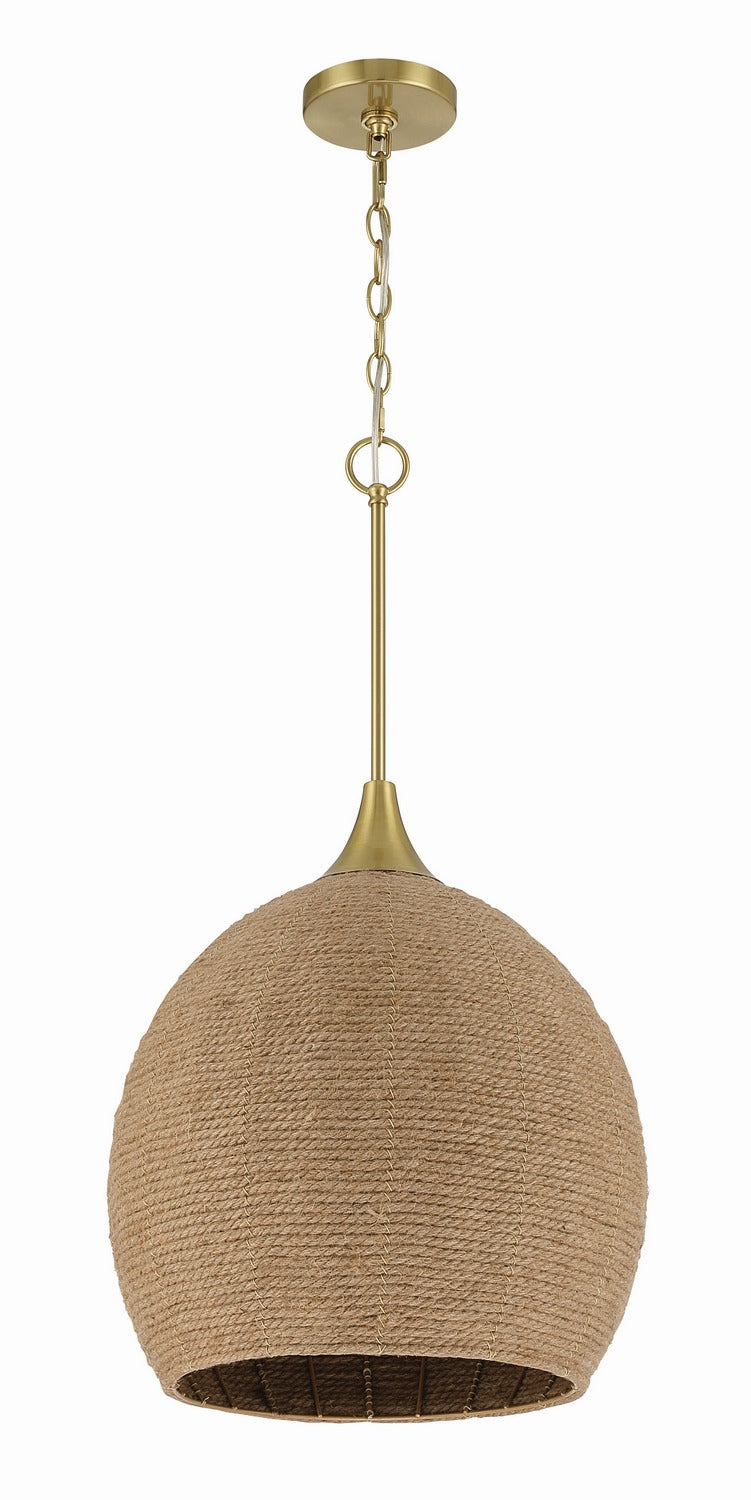 Keira One Light Pendant in Satin Brass