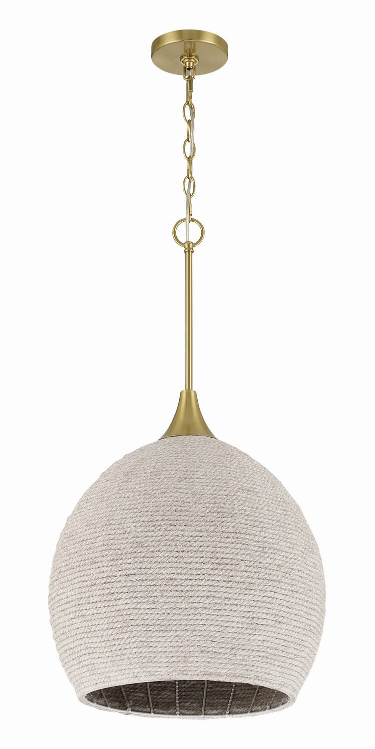 Keira One Light Pendant in Satin Brass