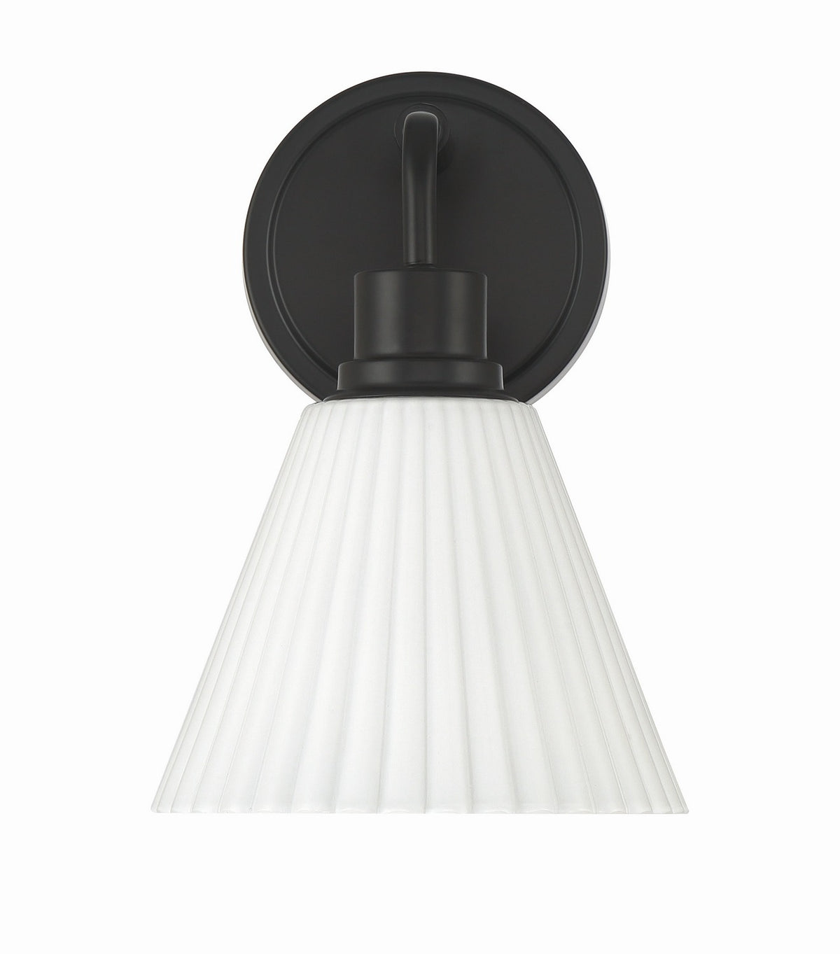 Pleated II One Light Wall Sconce in Flat Black