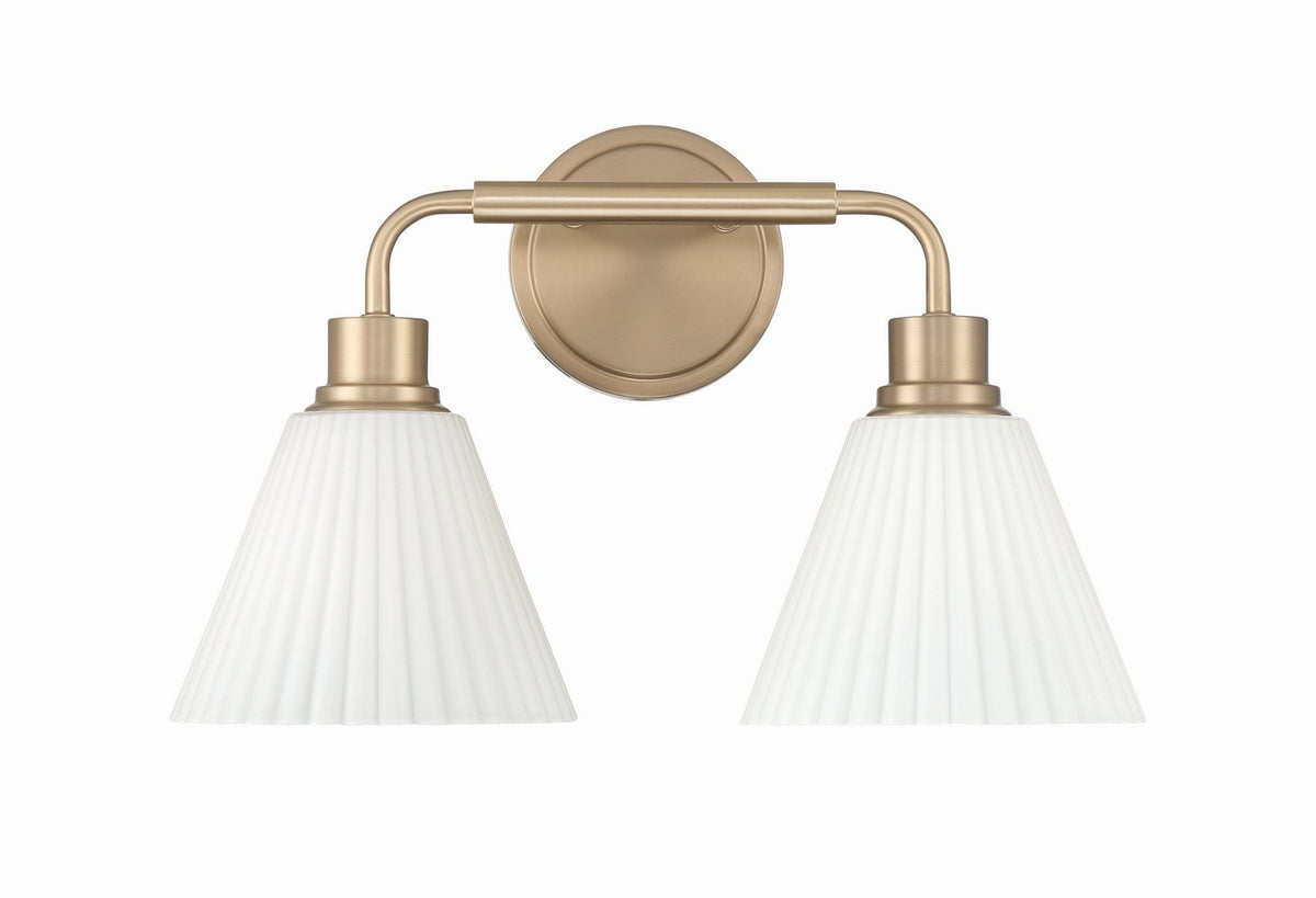 Pleated II Two Light Vanity in Premium Bronze