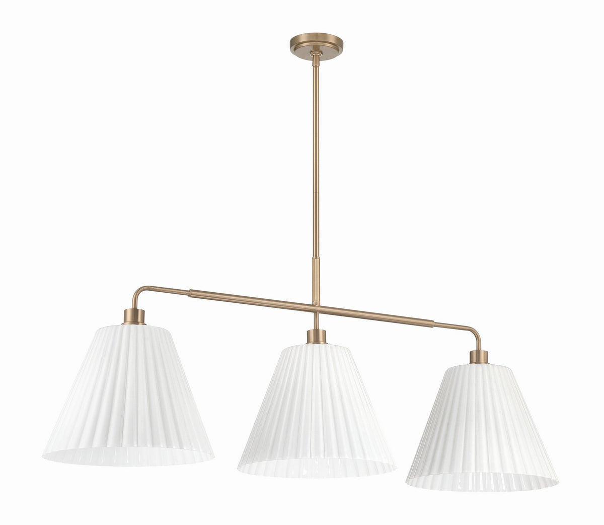 Pleated II Three Light Island Pendant in Premium Bronze