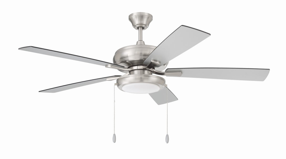 EOS Low Profile White 52" Ceiling Fan 52" Ceiling Fan in Brushed Polished Nickel