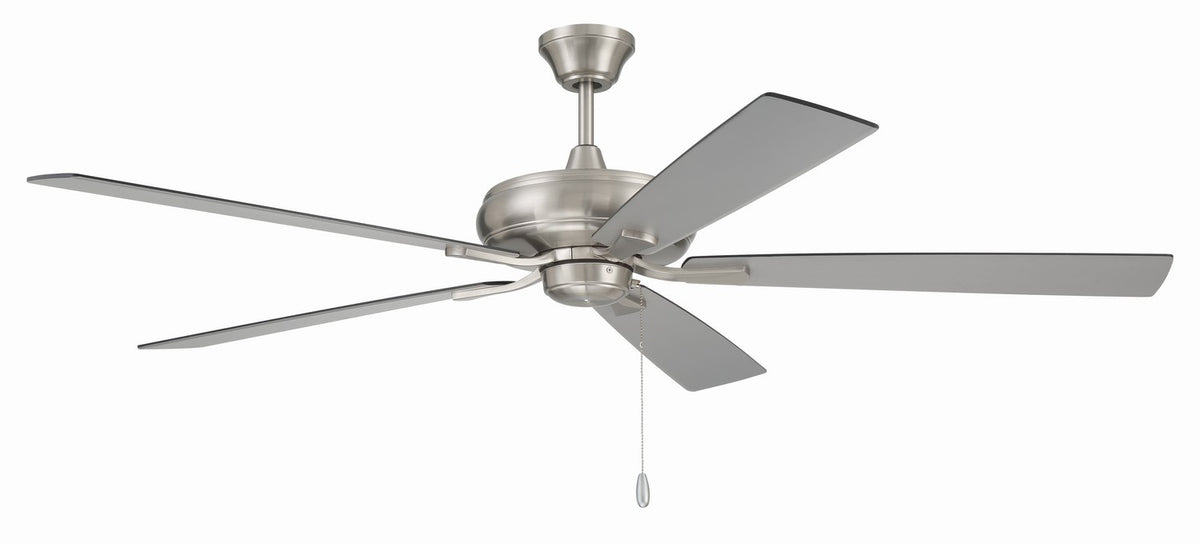 Eos 60" 5-blade ceiling fan with no light kit 60" Ceiling Fan in Brushed Polished Nickel