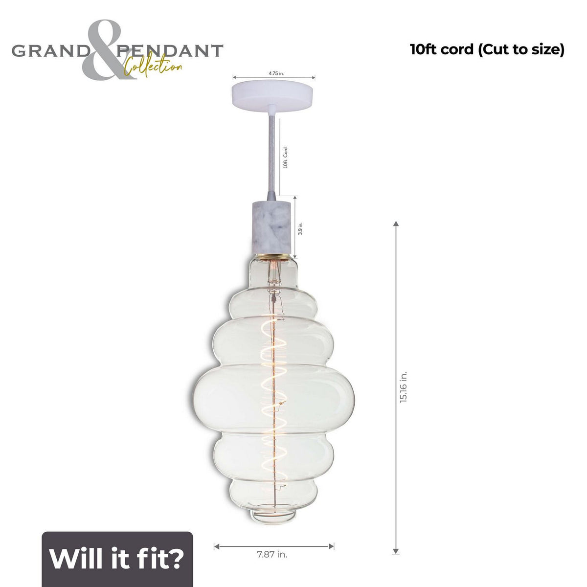 Builder Fixtures Pendant in Clear