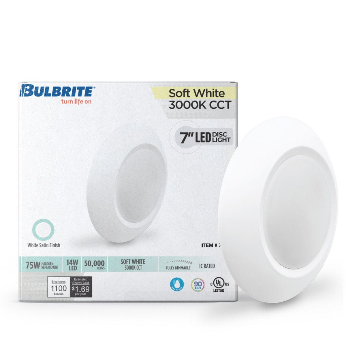7" Disc Light in White