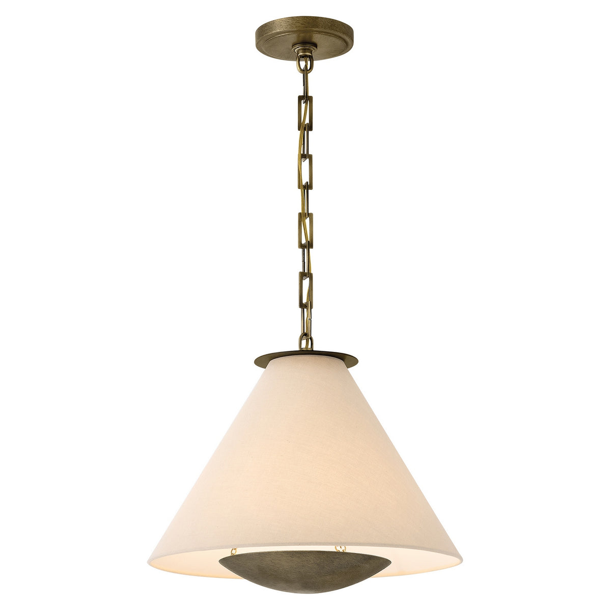 Linden One Light Pendant in Textured Heritage Brass