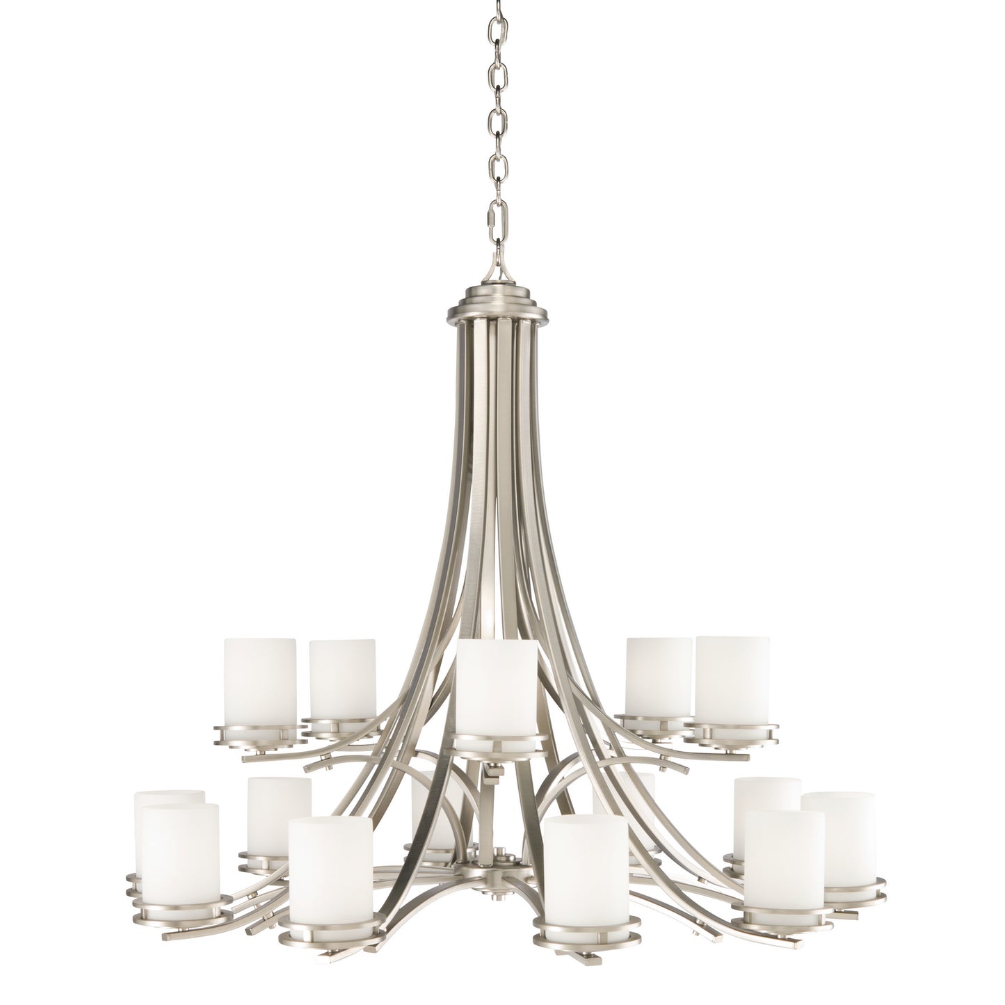 Hendrik 15 Light Chandelier in Brushed Nickel