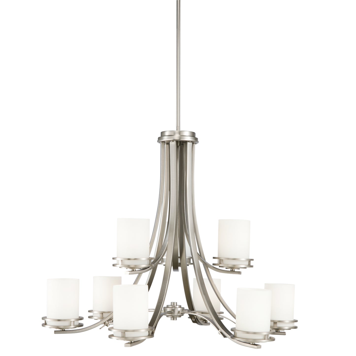 Hendrik Nine Light Chandelier in Brushed Nickel