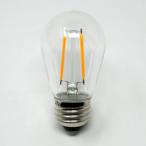 Sival LED Filament S14 Party Sign Bulb, 2W, Clear, Plastic (shatter-resistant) - (Medium Base/E27), 2700K, 25-Pack