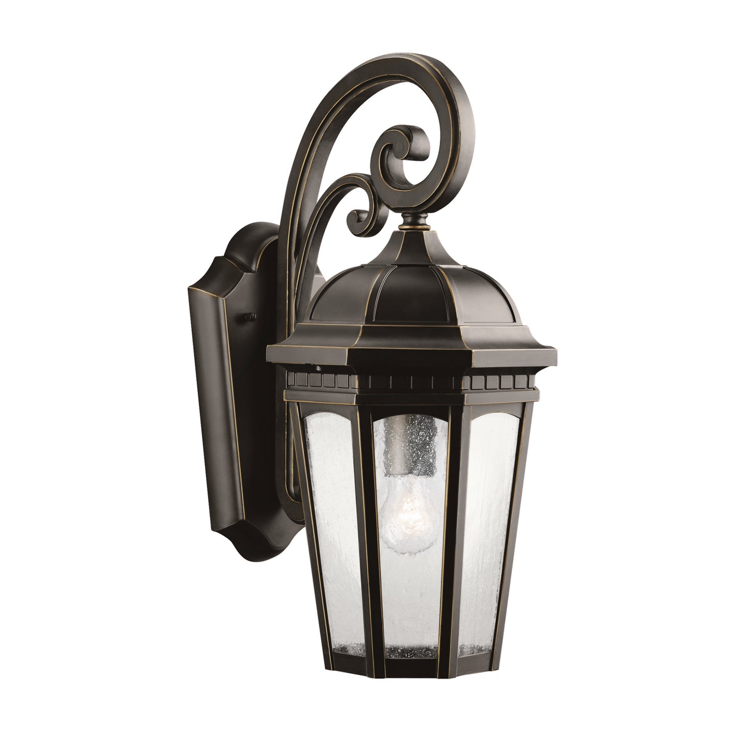 Courtyard One Light Outdoor Wall Mount in Rubbed Bronze