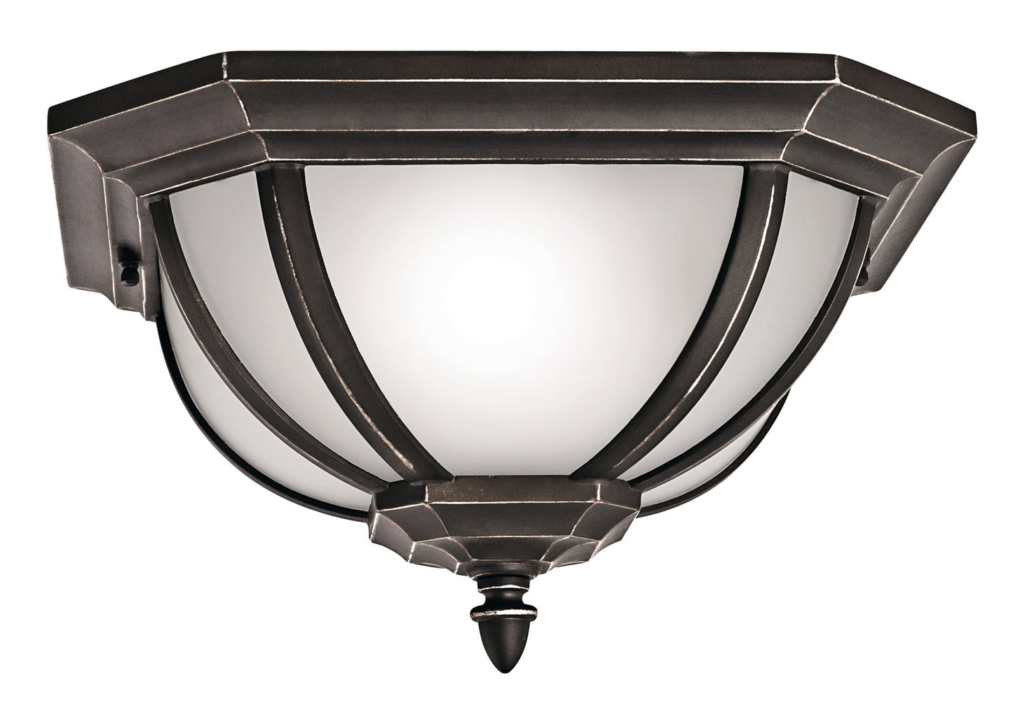 Salisbury Two Light Outdoor Ceiling Mount in Rubbed Bronze