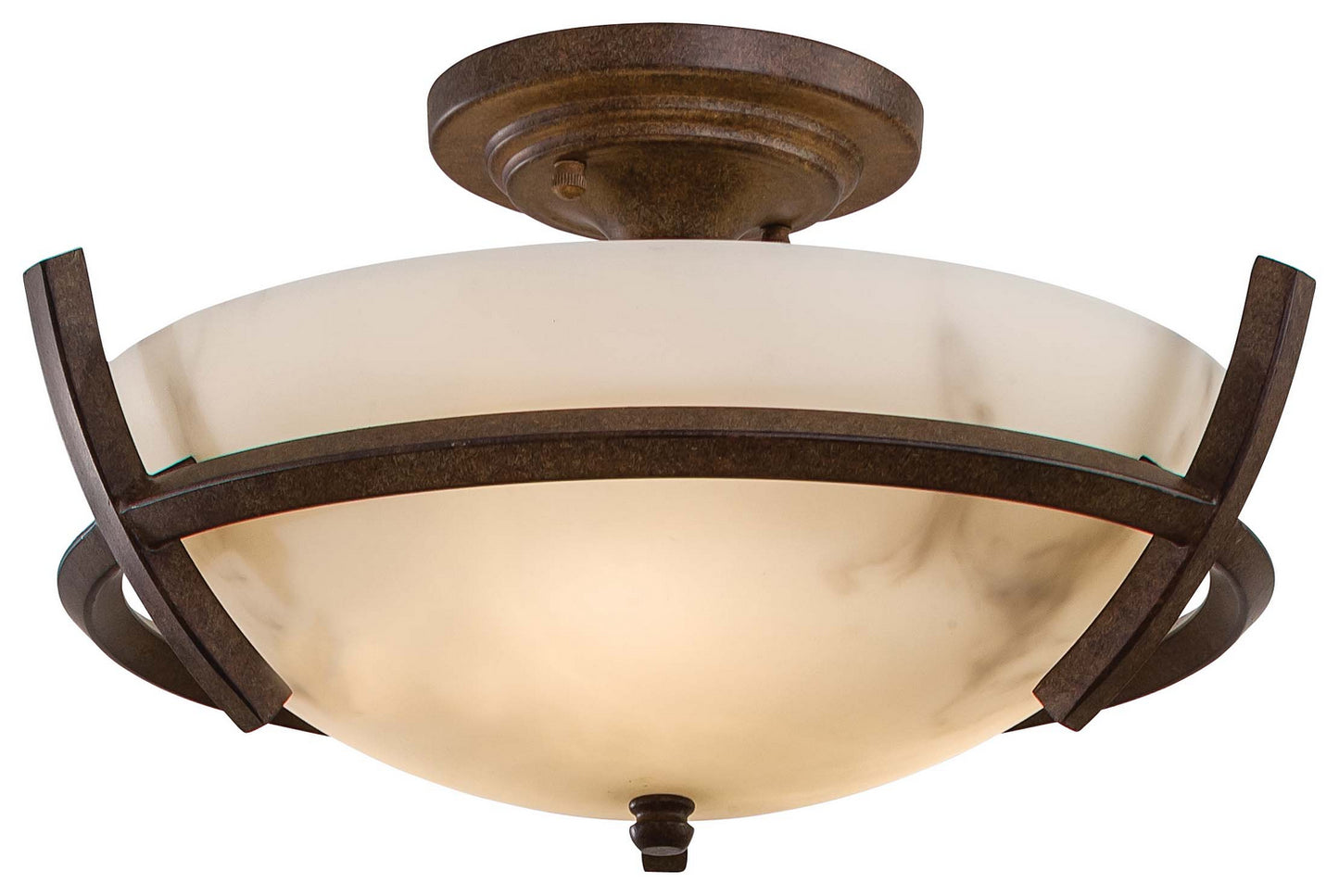 Calavera Three Light Semi Flush Mount in Nutmeg