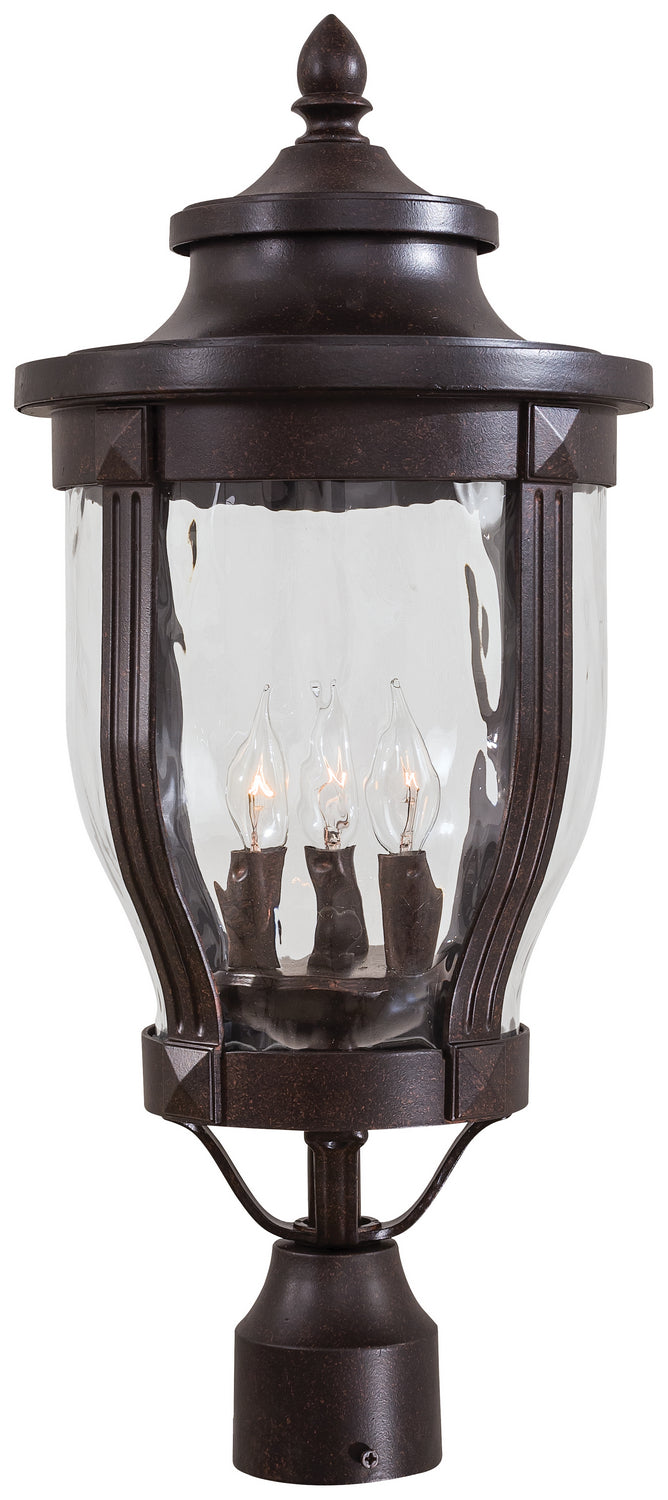 Merrimack Three Light Post Mount in Corona Bronze