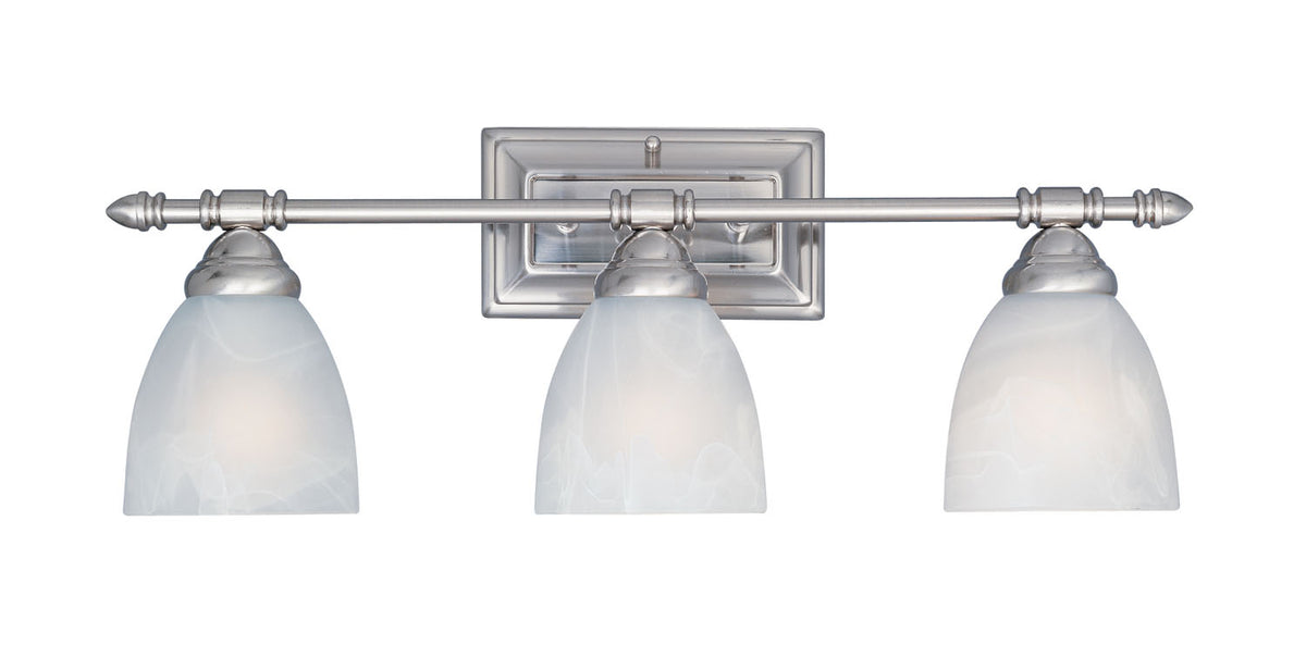 Apollo Three Light Bath Bar in Satin Platinum
