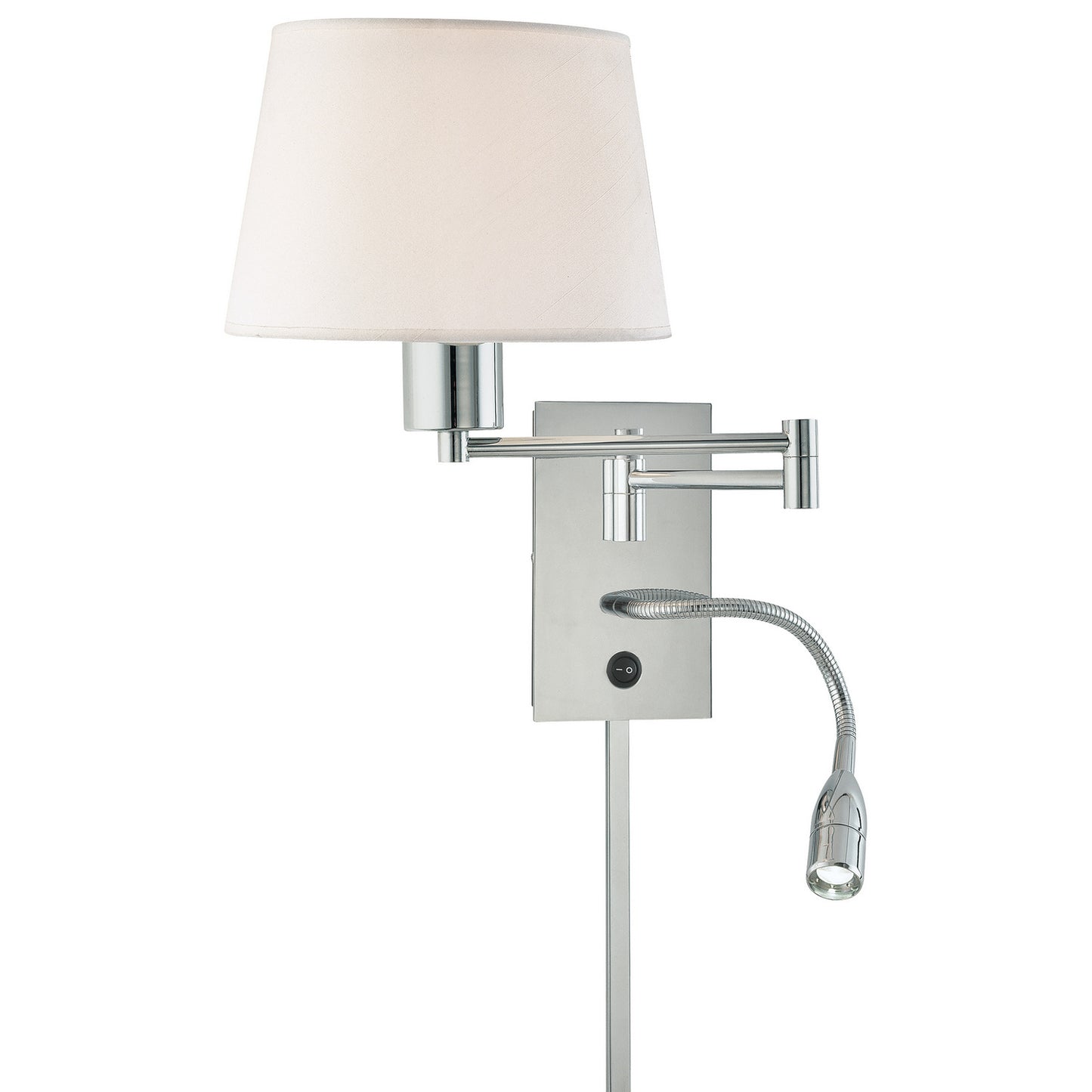 George's Reading Room LED Swing Arm Wall Lamp in Chrome