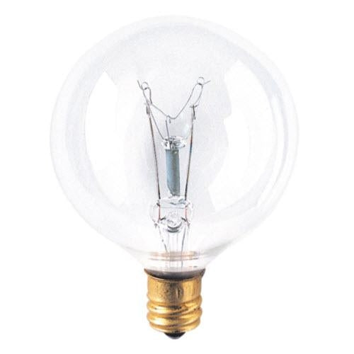 25W G16 1/2 Globe Clear E12 Candelabra 120V 391125 25G16CL2