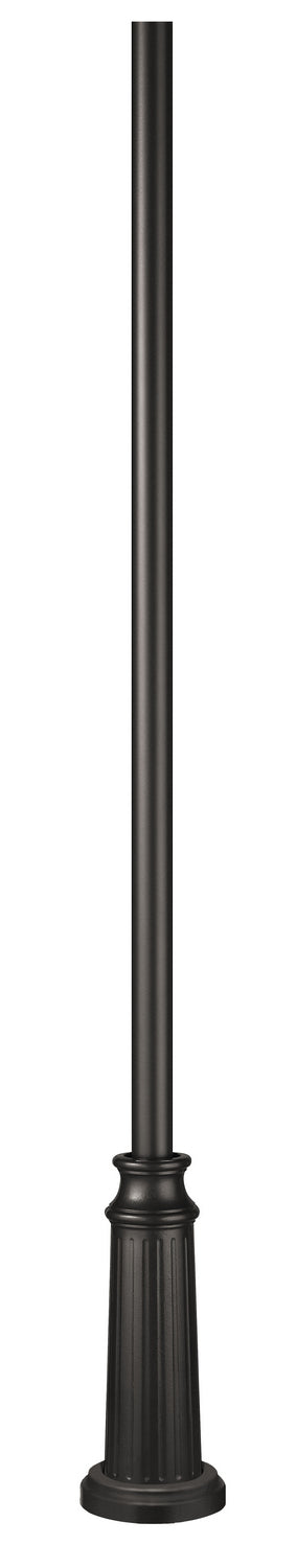 8ft Post with Decorative Base 8' Surface Mount Post in Black