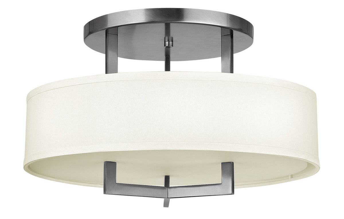 Hampton LED Semi-Flush Mount in Antique Nickel