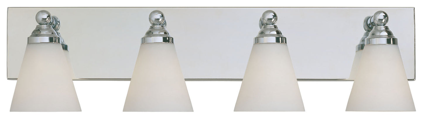 Hudson Four Light Bath Bar in Chrome