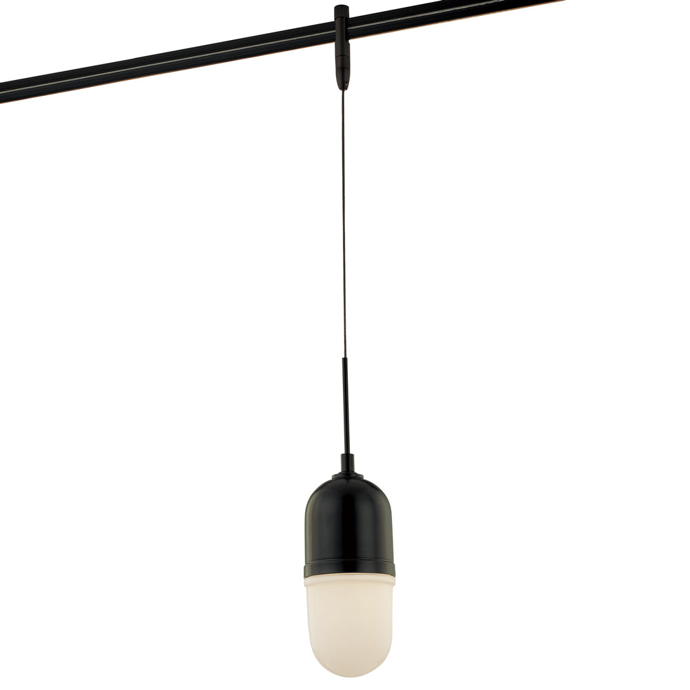 Gk Lightrail One Light Pendant Head in Black Gloss