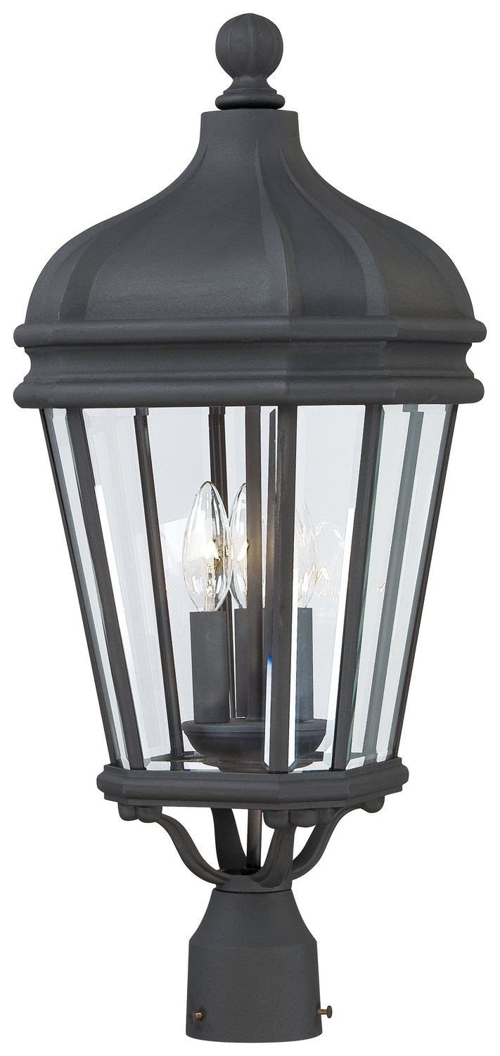 Harrison Three Light Post Mount in Sand Coal