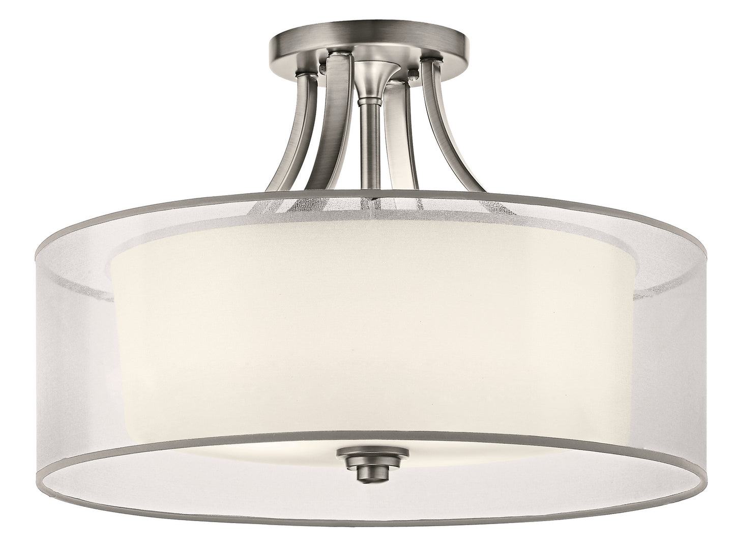 Lacey Four Light Semi Flush Mount in Antique Pewter