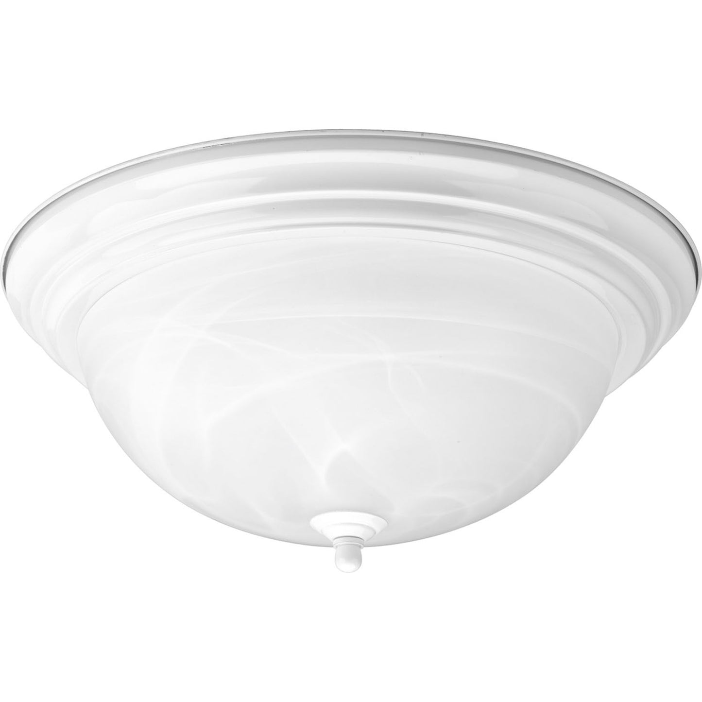 Dome Glass - Alabaster Three Light Flush Mount in White