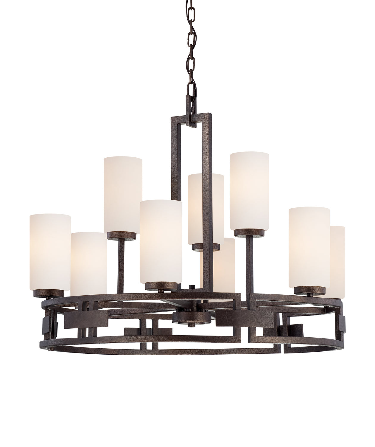 Del Ray Nine Light Chandelier in Flemish Bronze