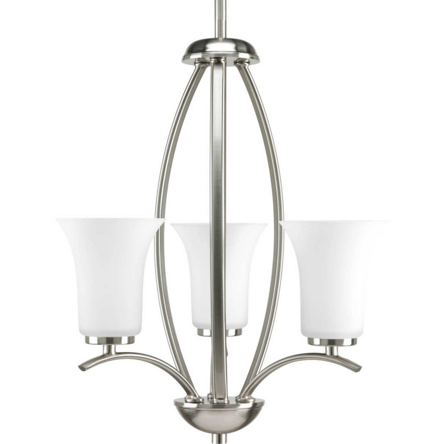 Joy Three Light Foyer Pendant in Brushed Nickel
