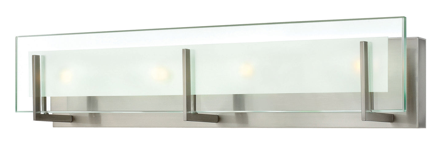 Latitude Four Light Vanity in Brushed Nickel