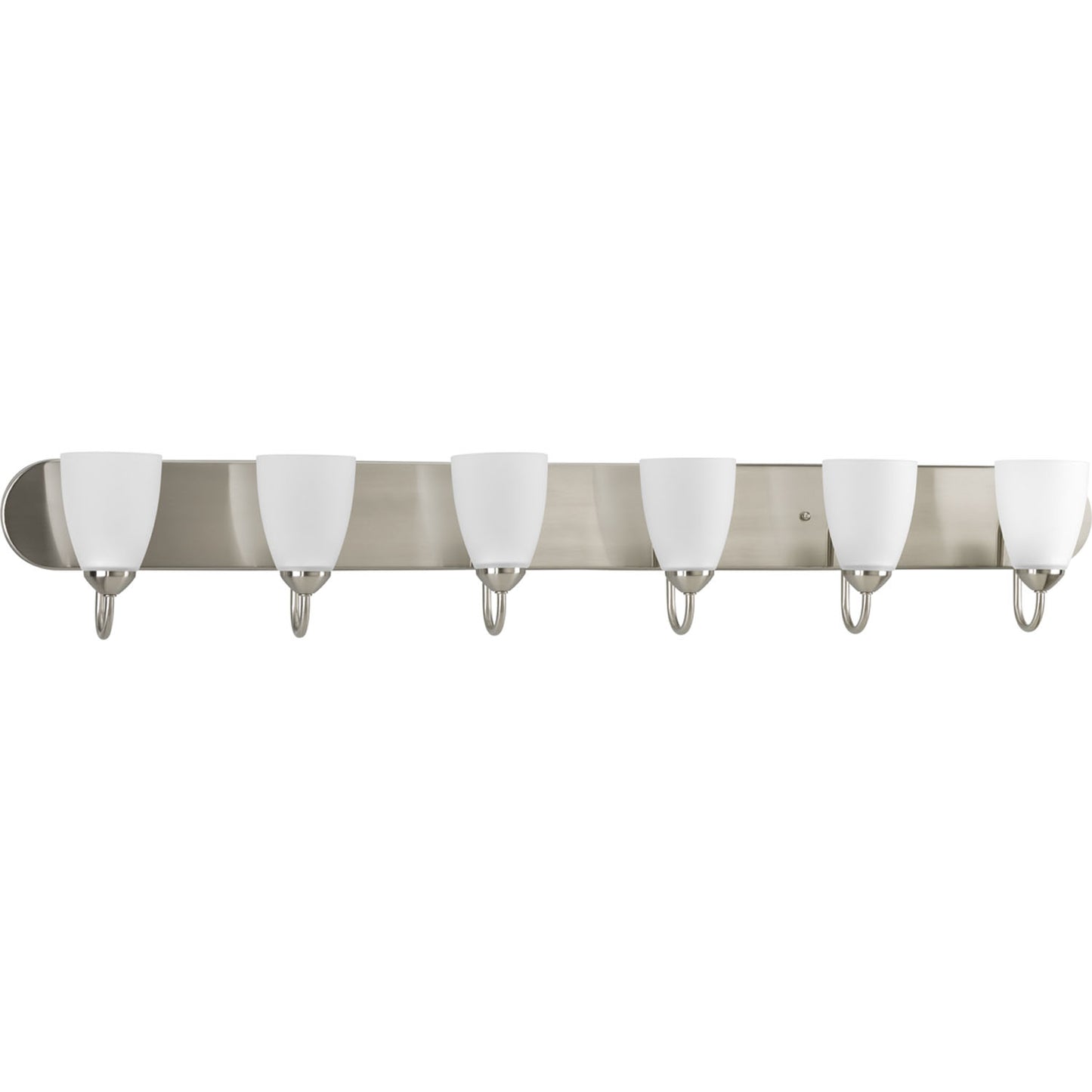 Gather Six Light Bath in Brushed Nickel