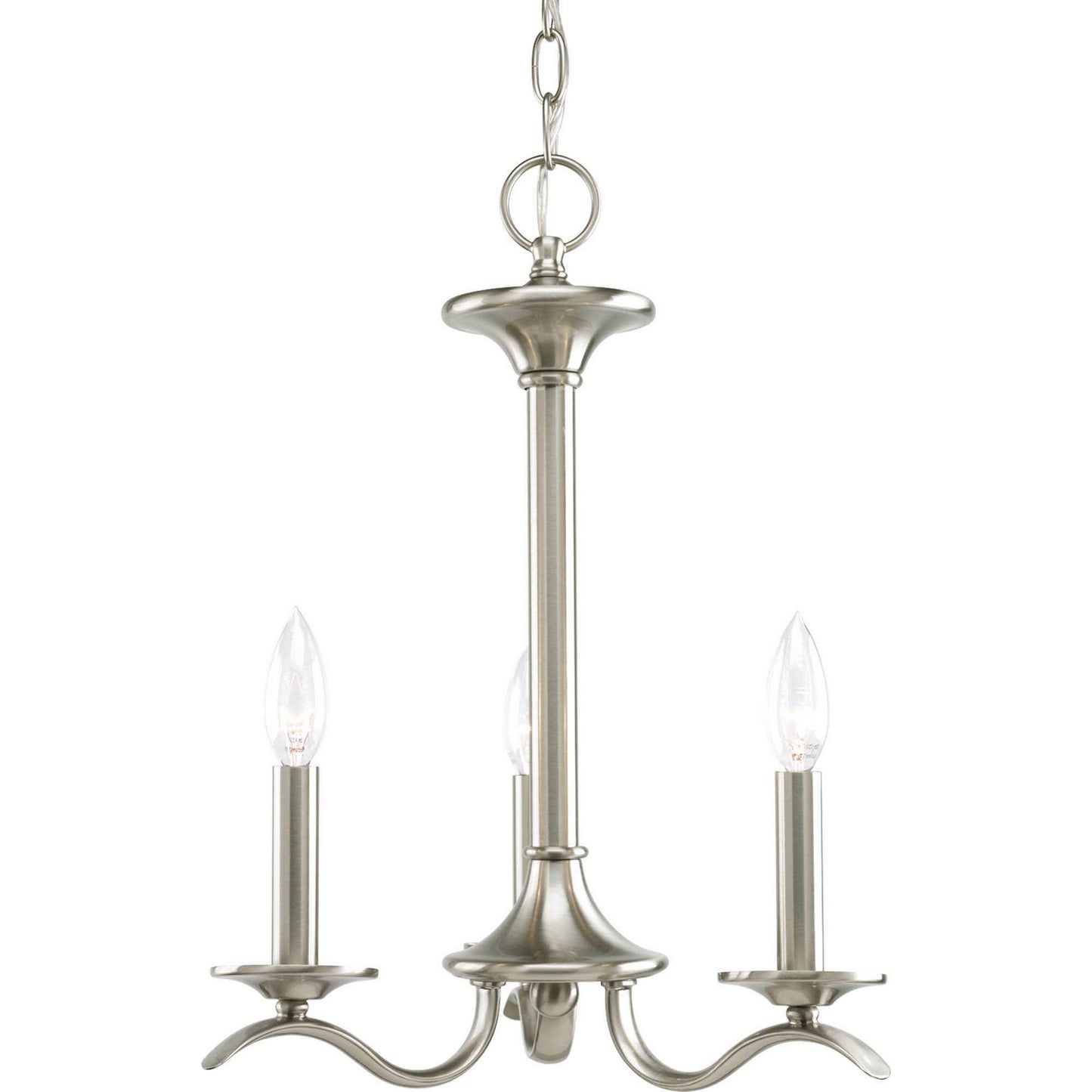 Inspire Three Light Chandelier in Brushed Nickel