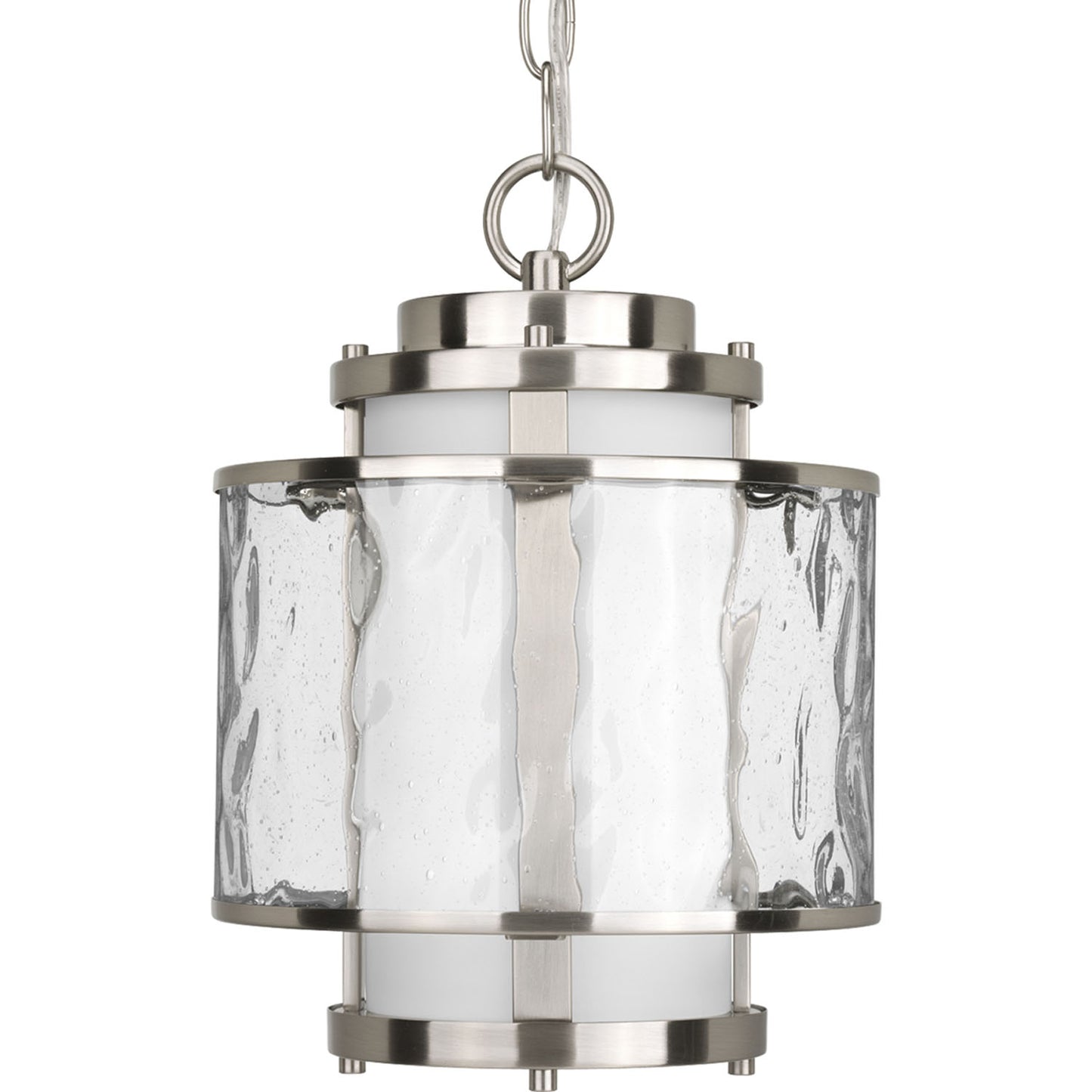 Bay Court One Light Hanging Lantern in Brushed Nickel