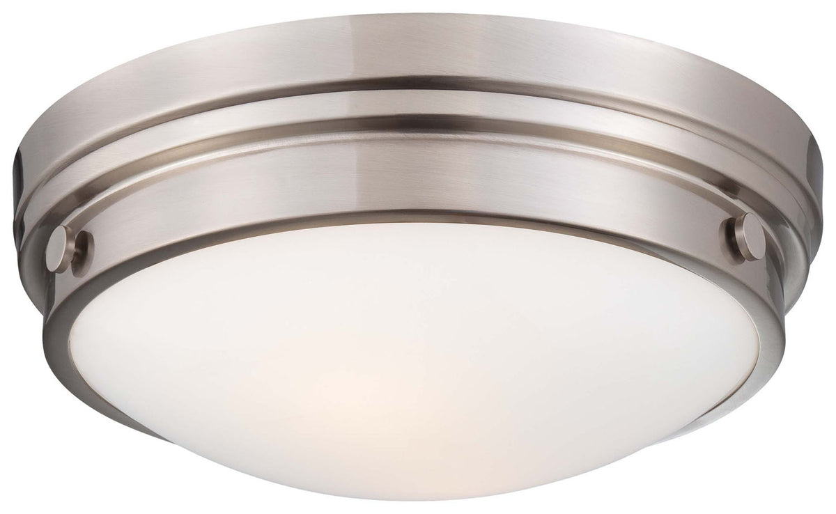 Two Light Flush Mount in Brushed Nickel