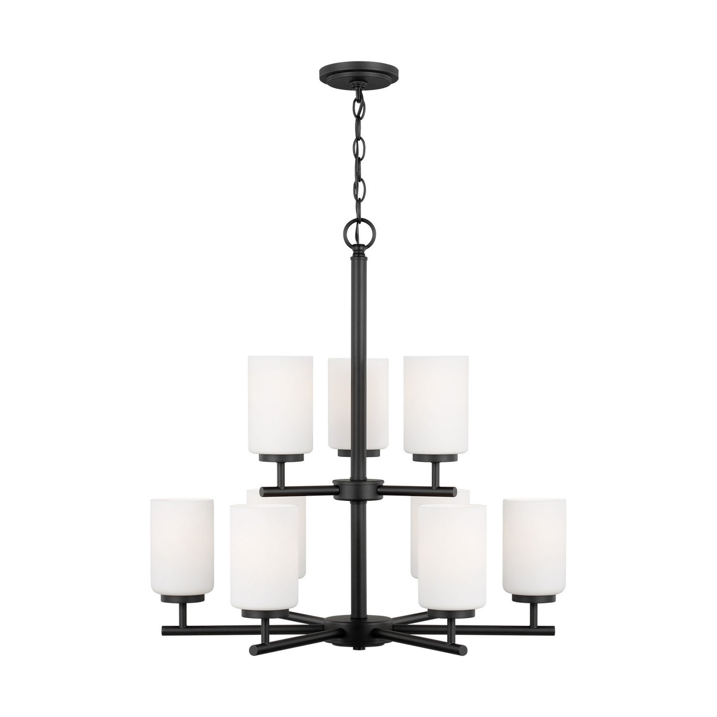 Generation Lighting - 31162-112 - Nine Light Chandelier - Oslo - Midnight Black