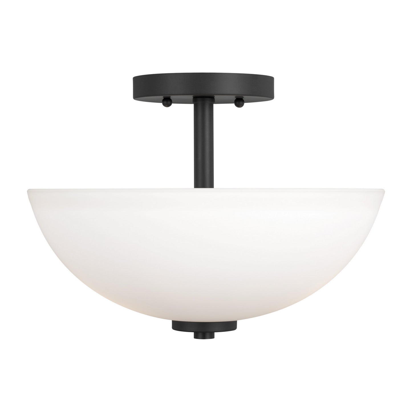Oslo Two Light Semi-Flush Convertible Pendant in Midnight Black