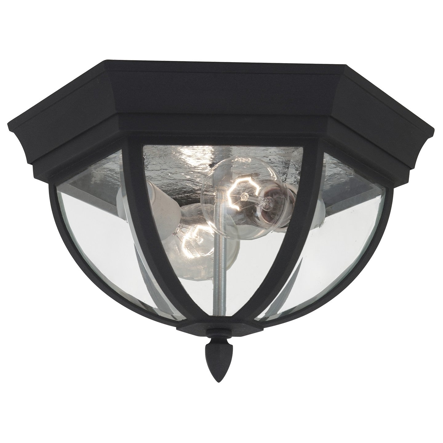 Wynfield Two Light Outdoor Flush Mount in Black