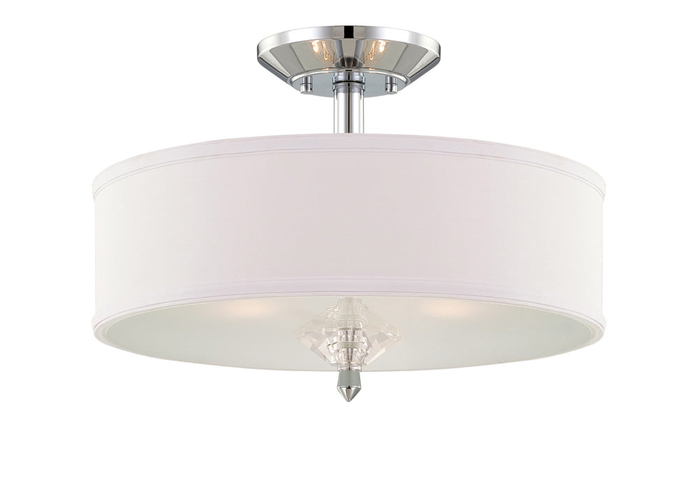 Palatial Three Light Semi-Flush Mount in Chrome