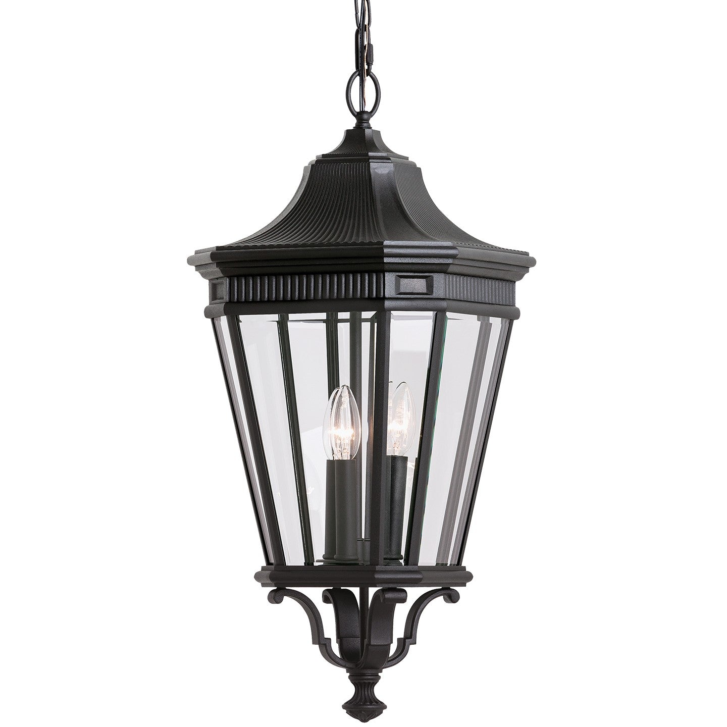 Cotswold Lane Three Light Outdoor Fixture in Black