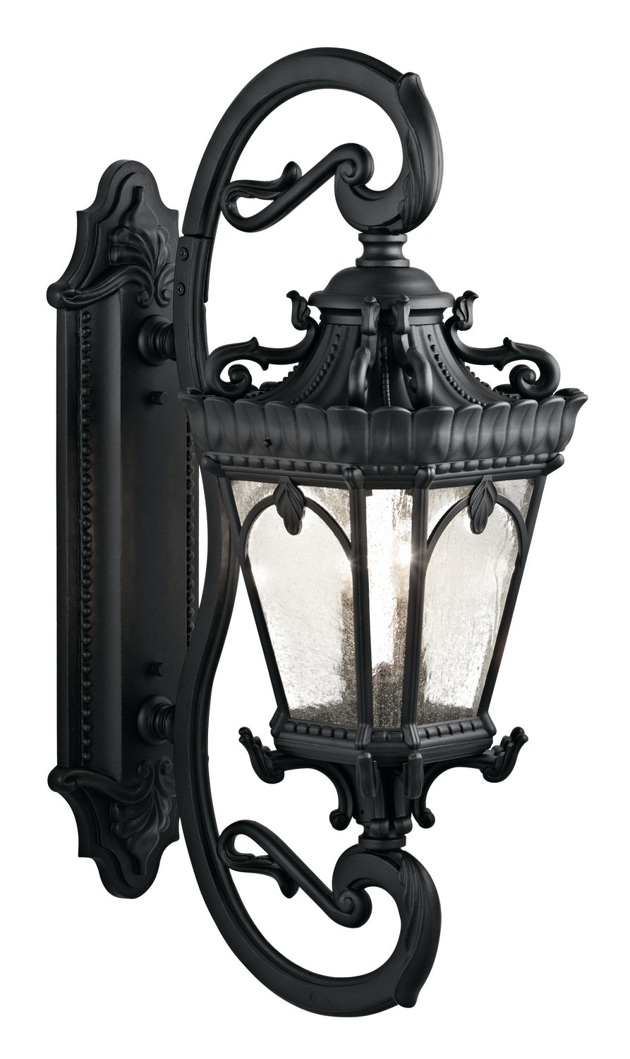 Tournai Four Light Outdoor Wall Mount in Textured Black