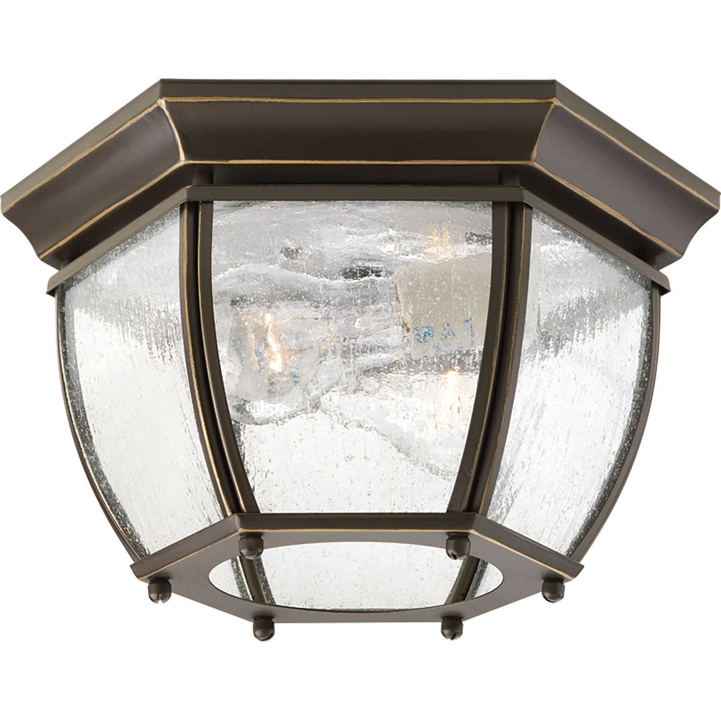 Roman Coach Two Light Flush Mount in Antique Bronze