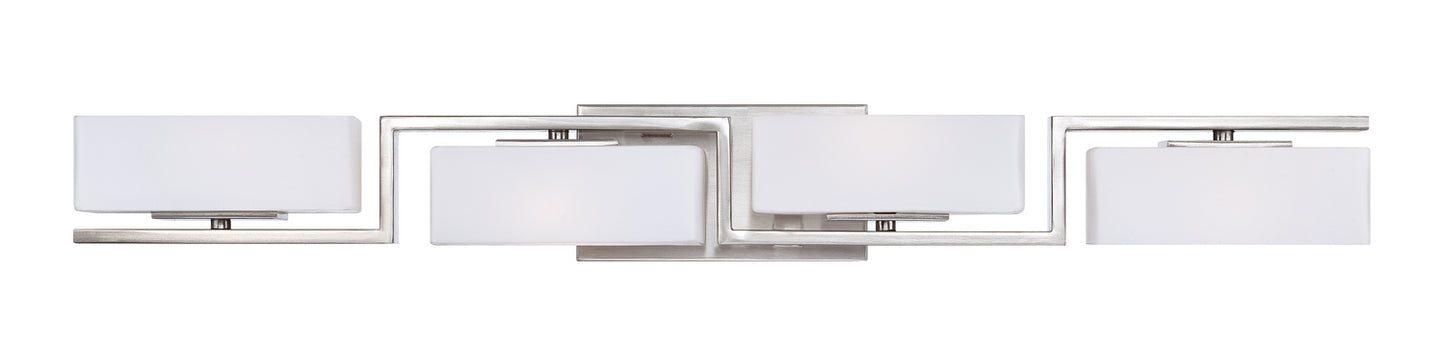 Meridian Four Light Bath Bar in Satin Platinum