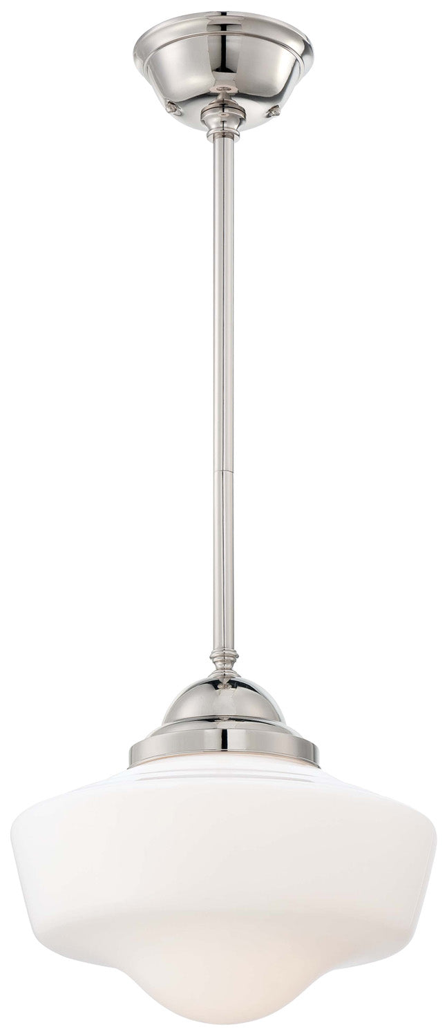 One Light Pendant in Polished Nickel