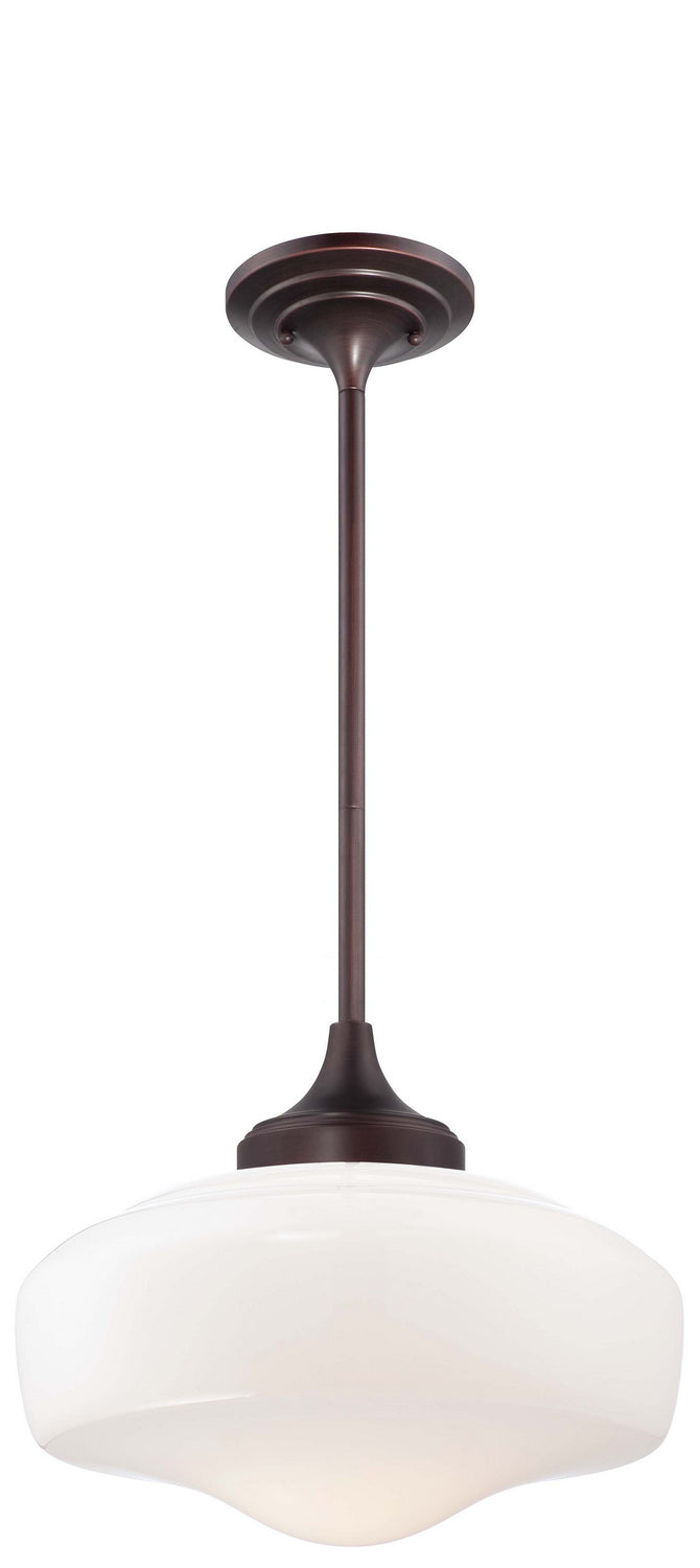 One Light Pendant in Brushed Bronze