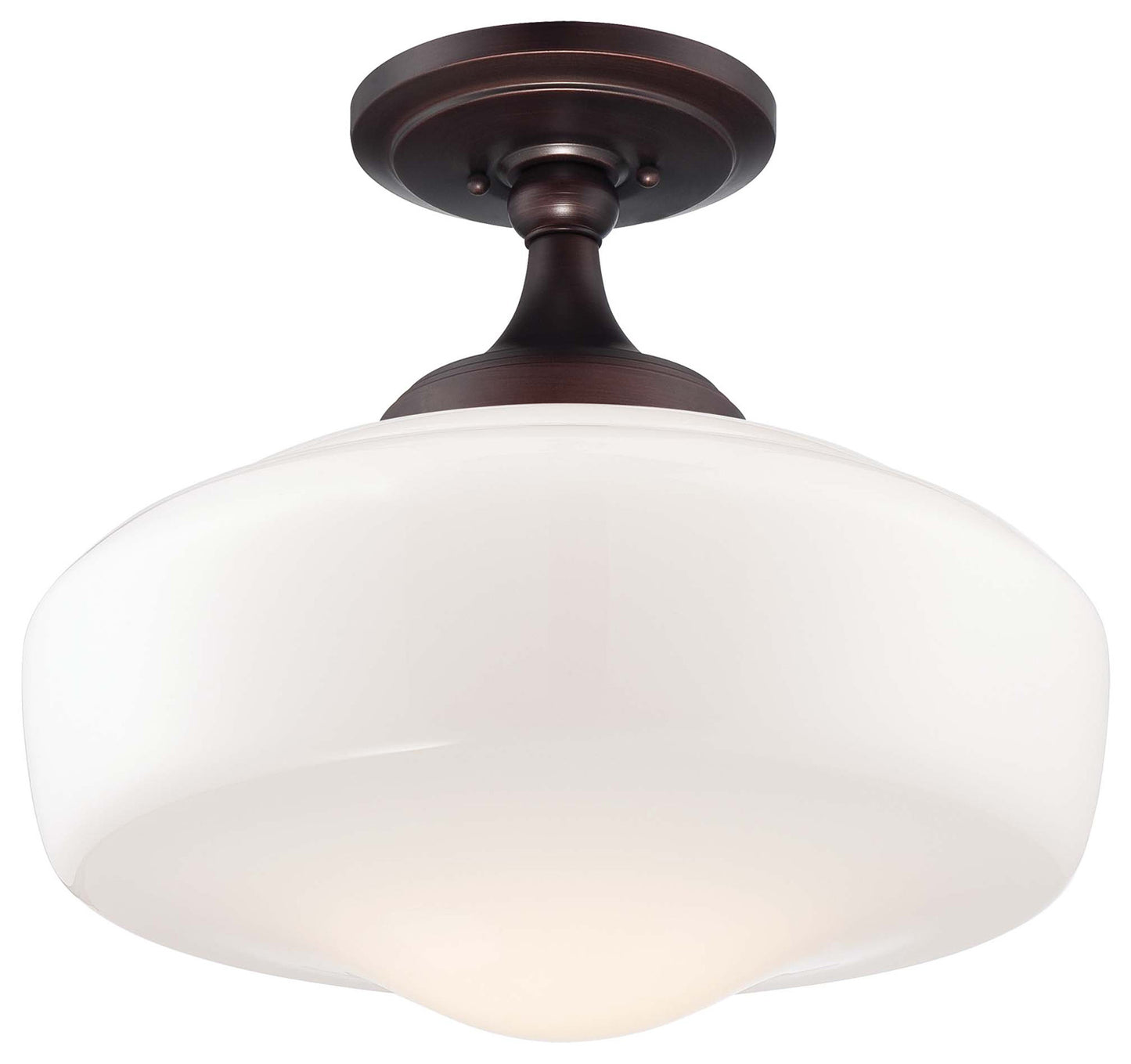 One Light Semi Flush Mount in Brushed Bronze