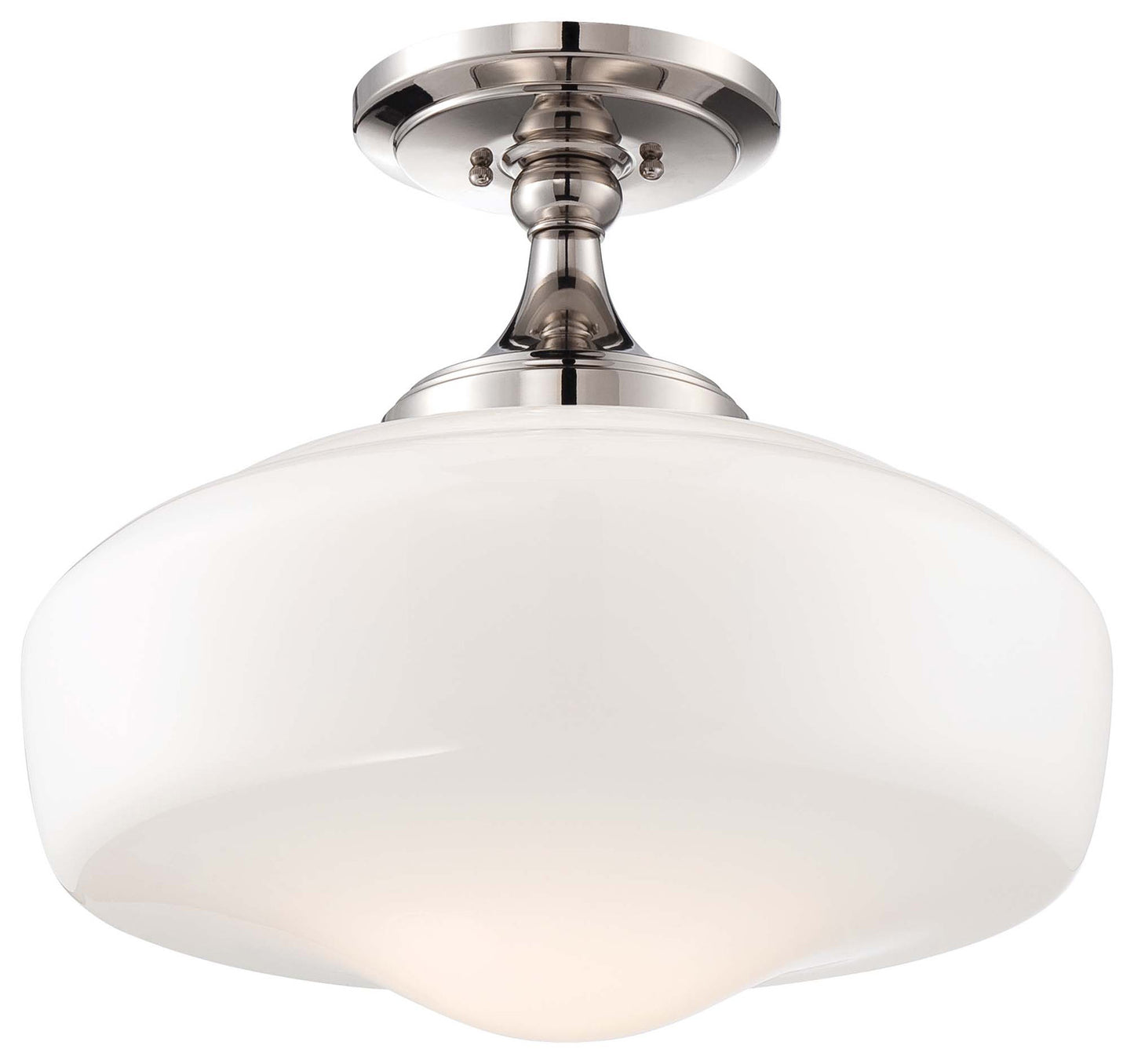 One Light Semi Flush Mount in Polished Nickel