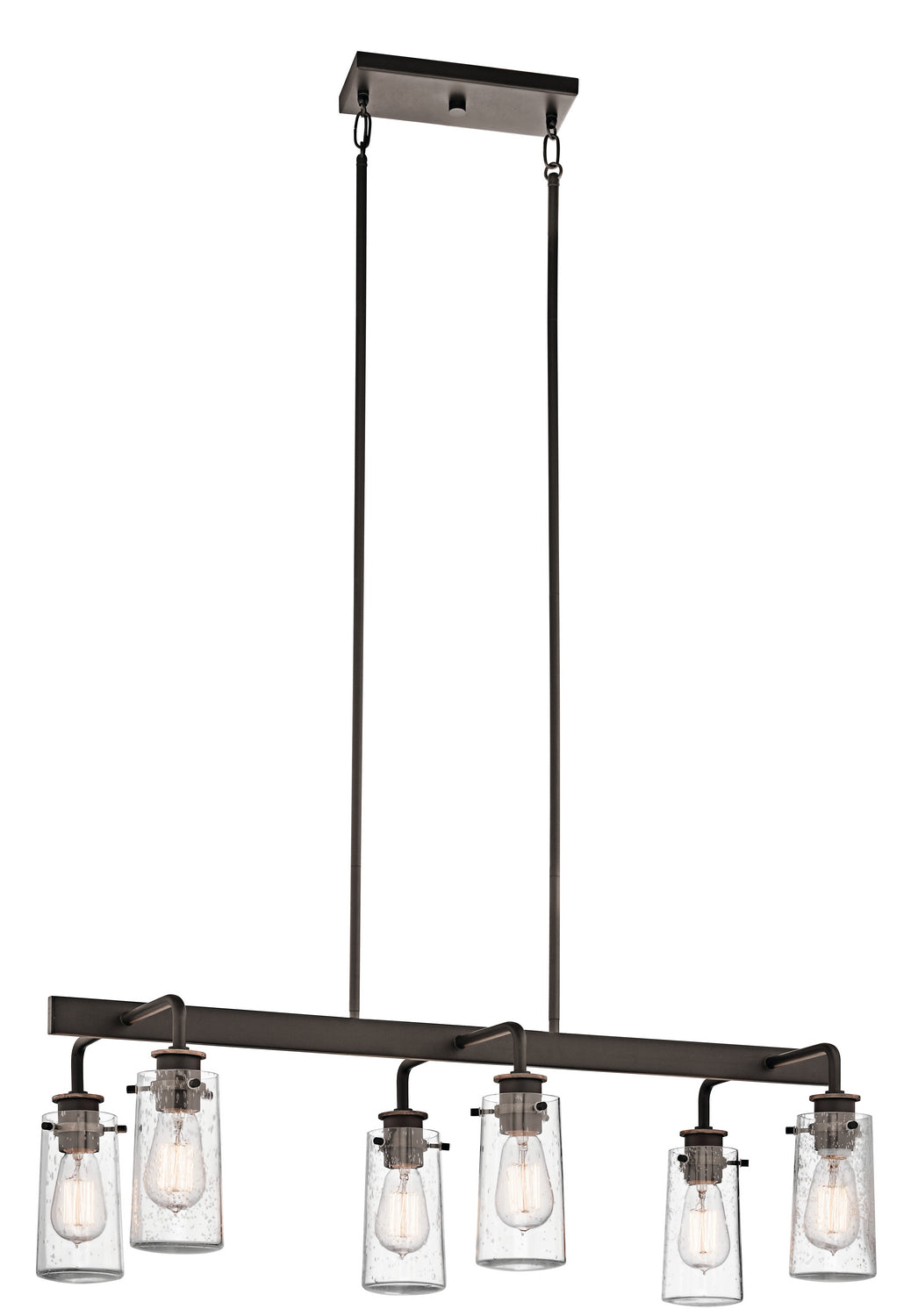 Braelyn Six Light Linear Chandelier in Olde Bronze