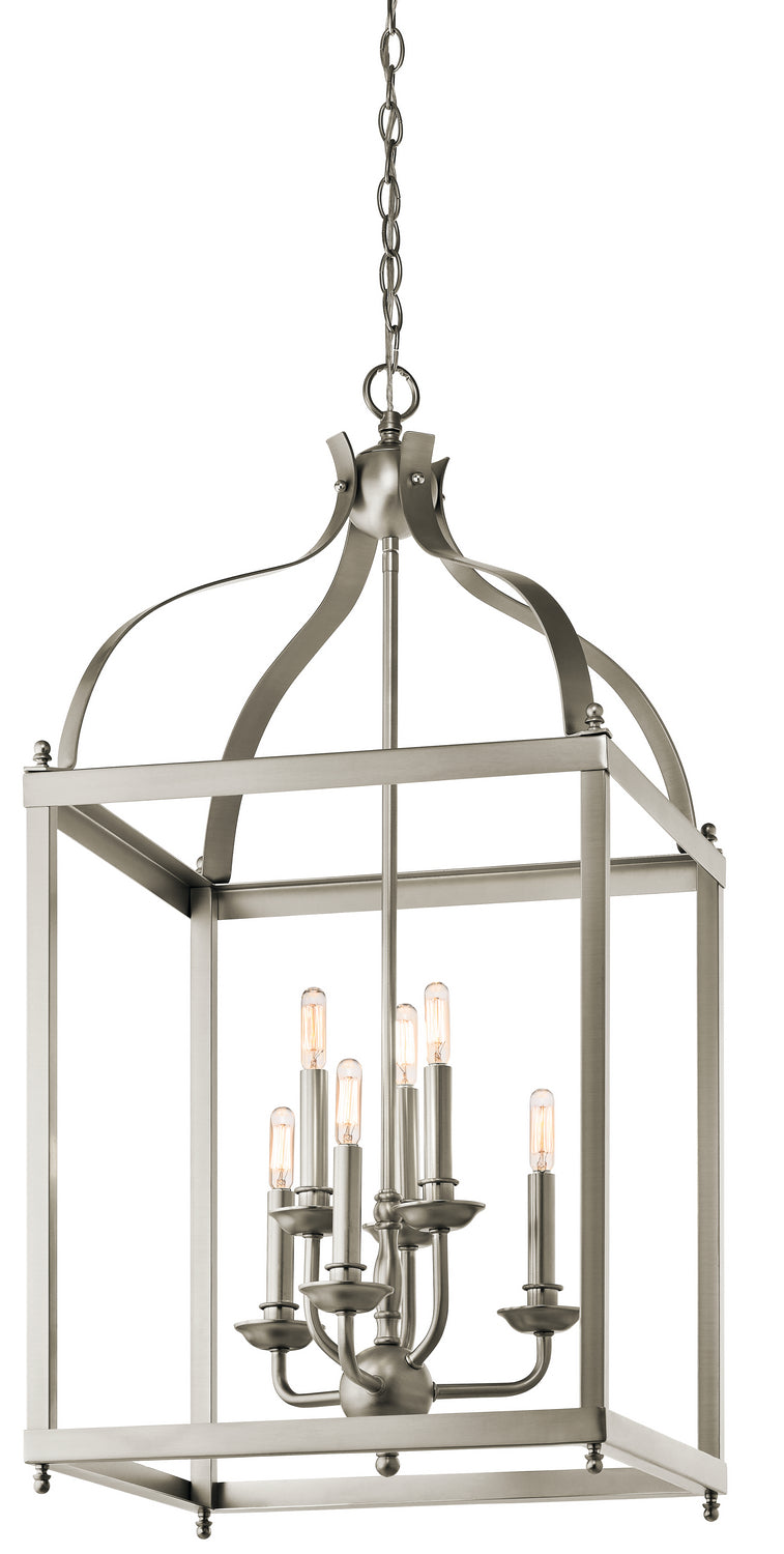 Larkin Six Light Foyer Chandelier in Brushed Nickel