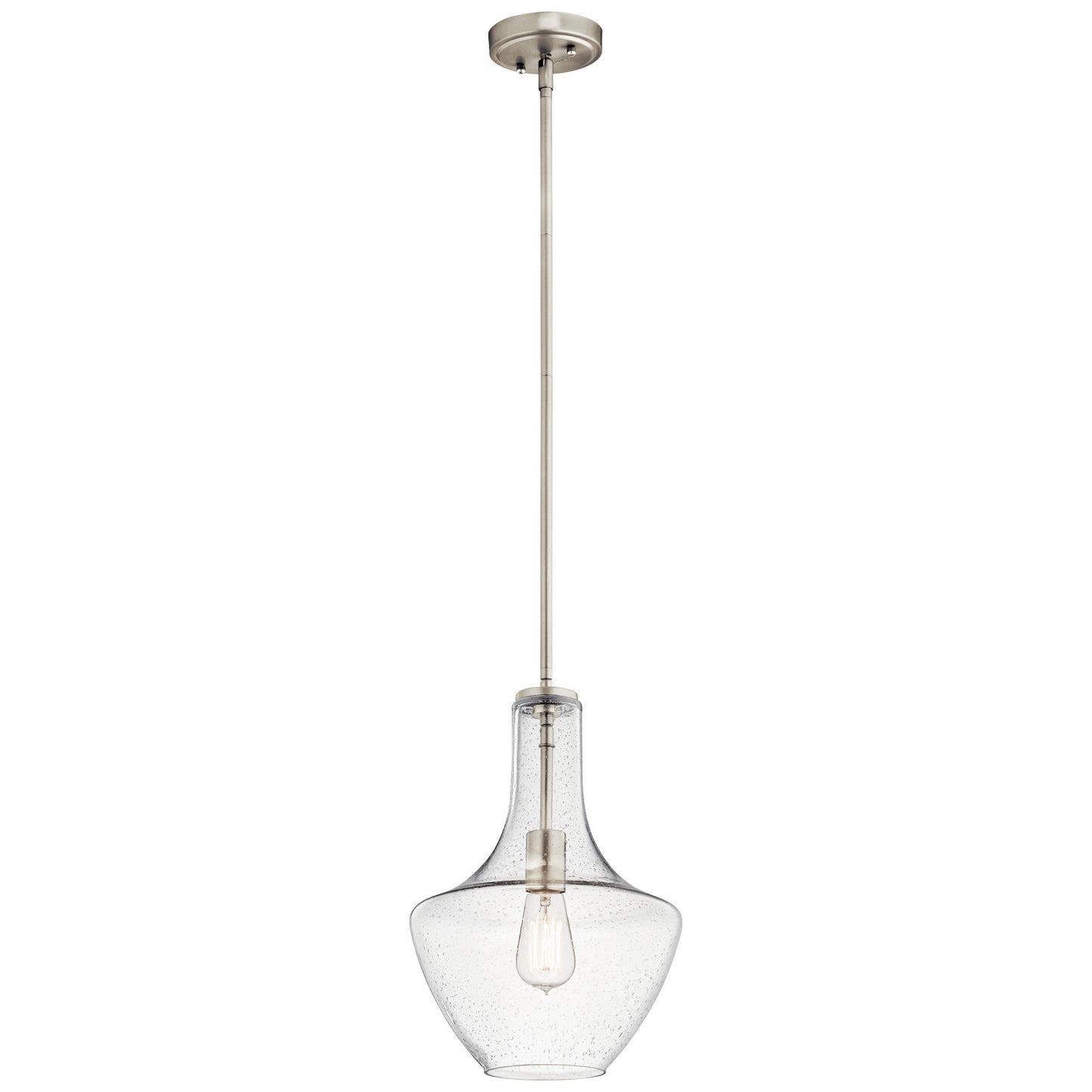 Everly One Light Pendant in Brushed Nickel